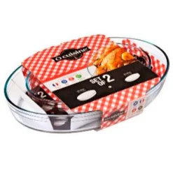 Ô Cuisine Auflaufform 2er Set Oval, Borosilikatglas