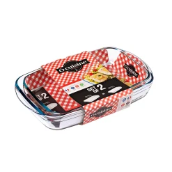 Ô Cuisine Auflaufform 2er Set Rechteckig, Borosilikatglas