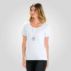 Angenehmes Rundhals Damen T-Shirt