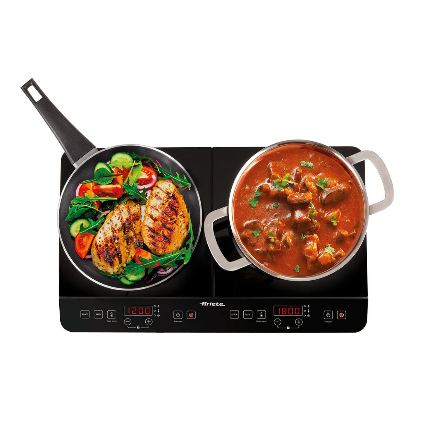Ariete Doppel-Induktionsplatte mit 2-stündiger Warmhaltefunktion
