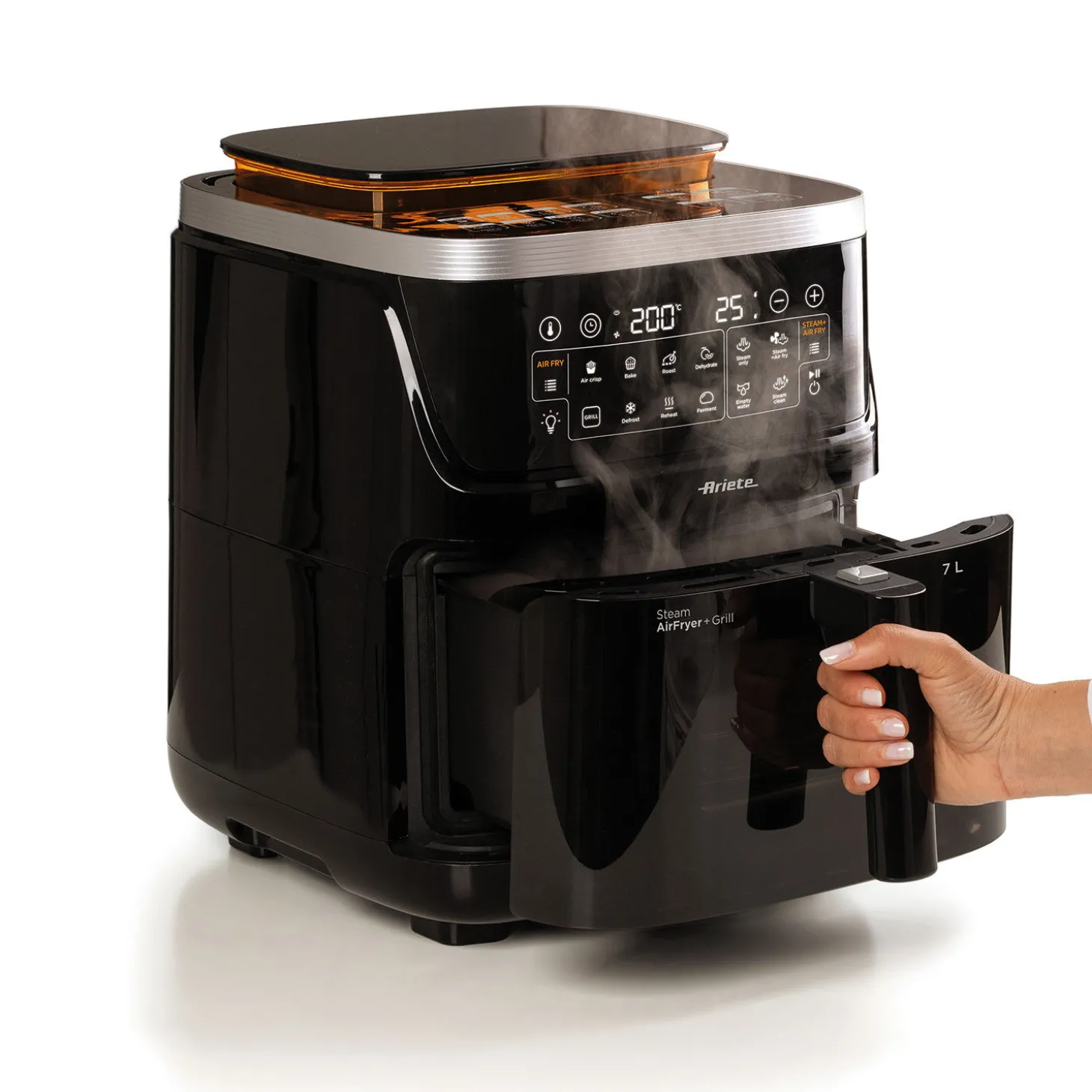 Ariete Heissluft-Fritteuse 4in1 mit Steamerfunktion, 7 Liter