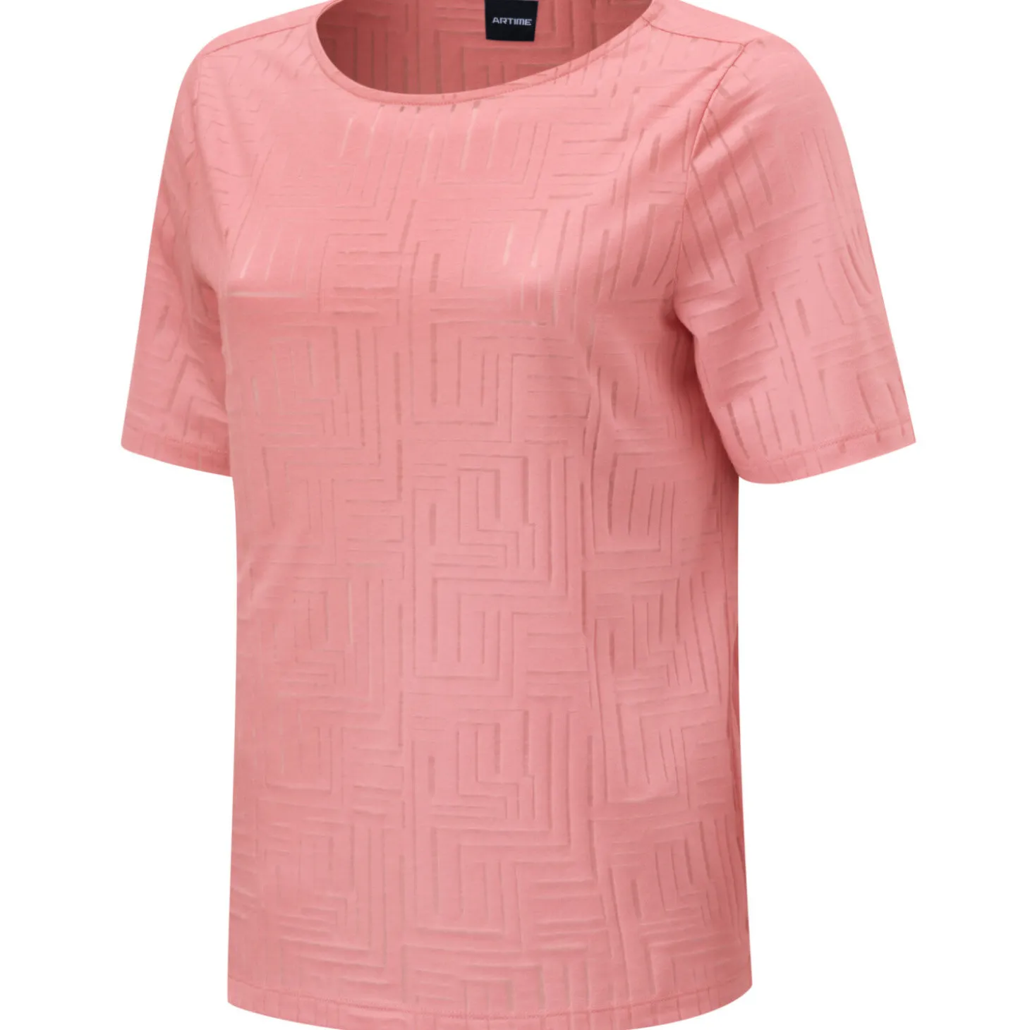 Ausbrenner-Shirt mit geometrischem Muster.