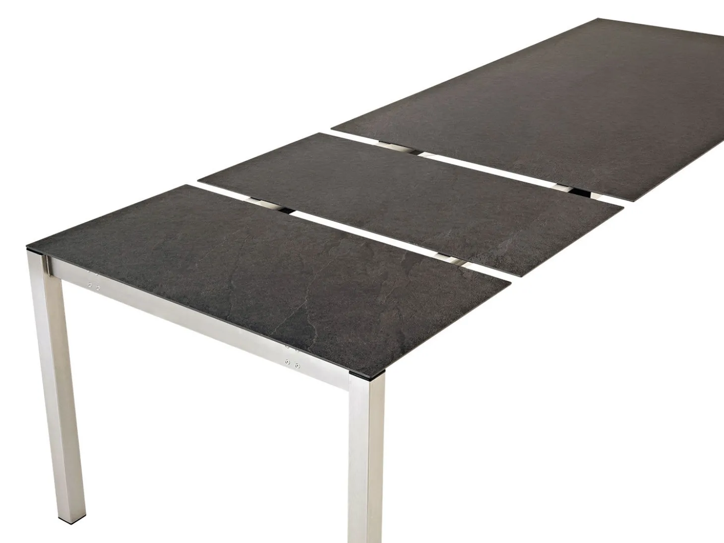 Ausziebarer Gartentisch mit Dektonplatte Kreta-Grey