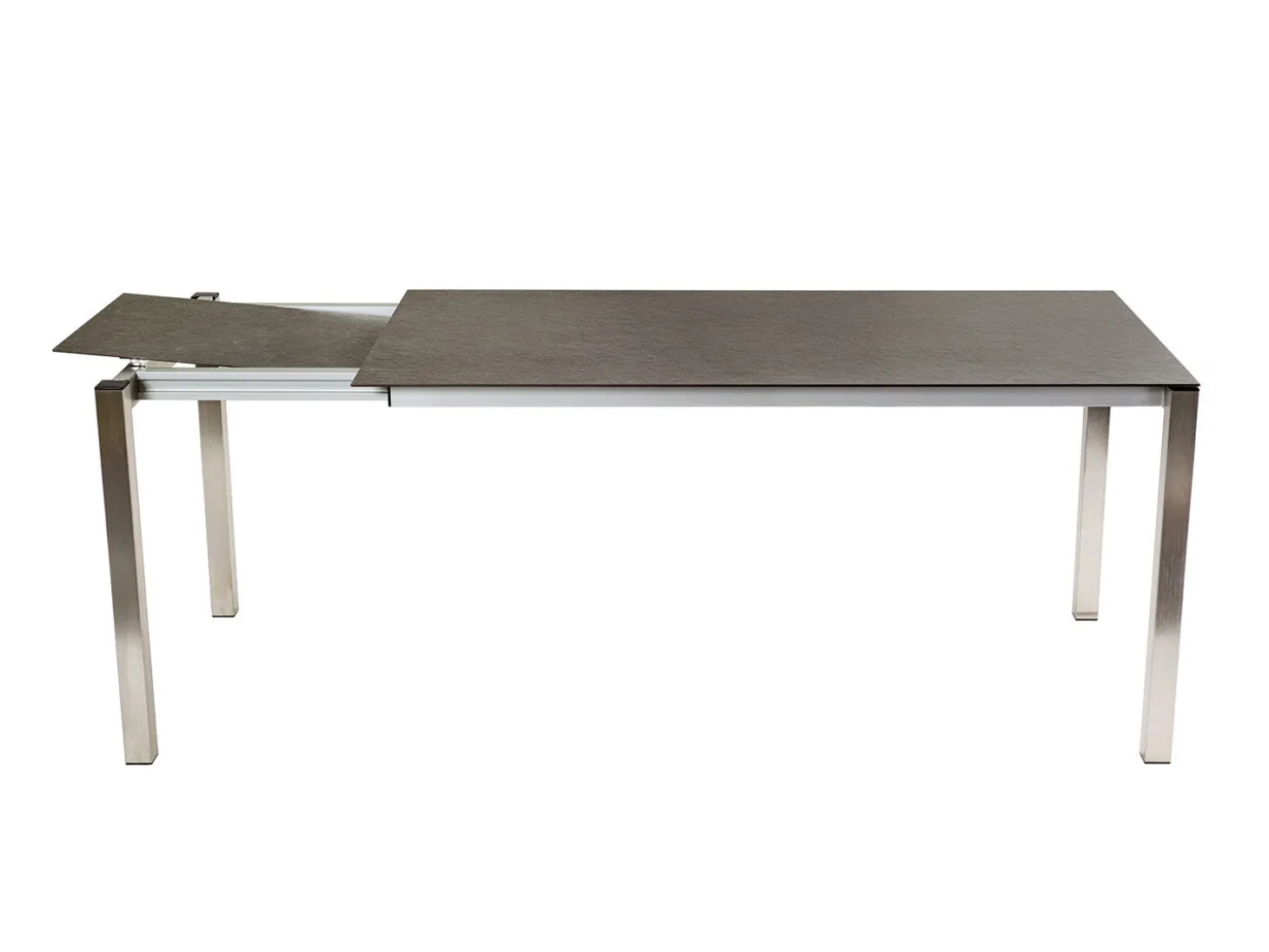 Ausziebarer Gartentisch mit Dektonplatte Kreta-Grey