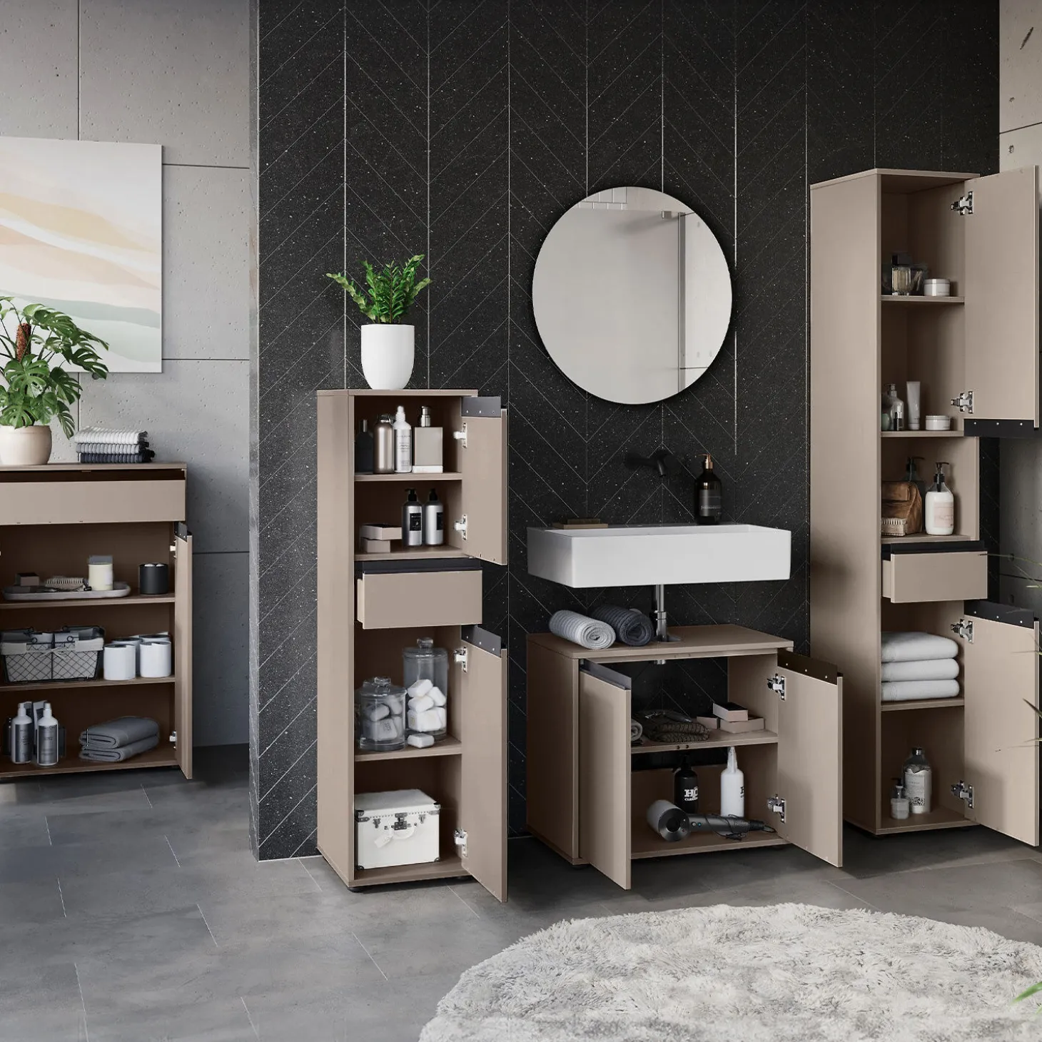 Badezimmer Schrank Lemon