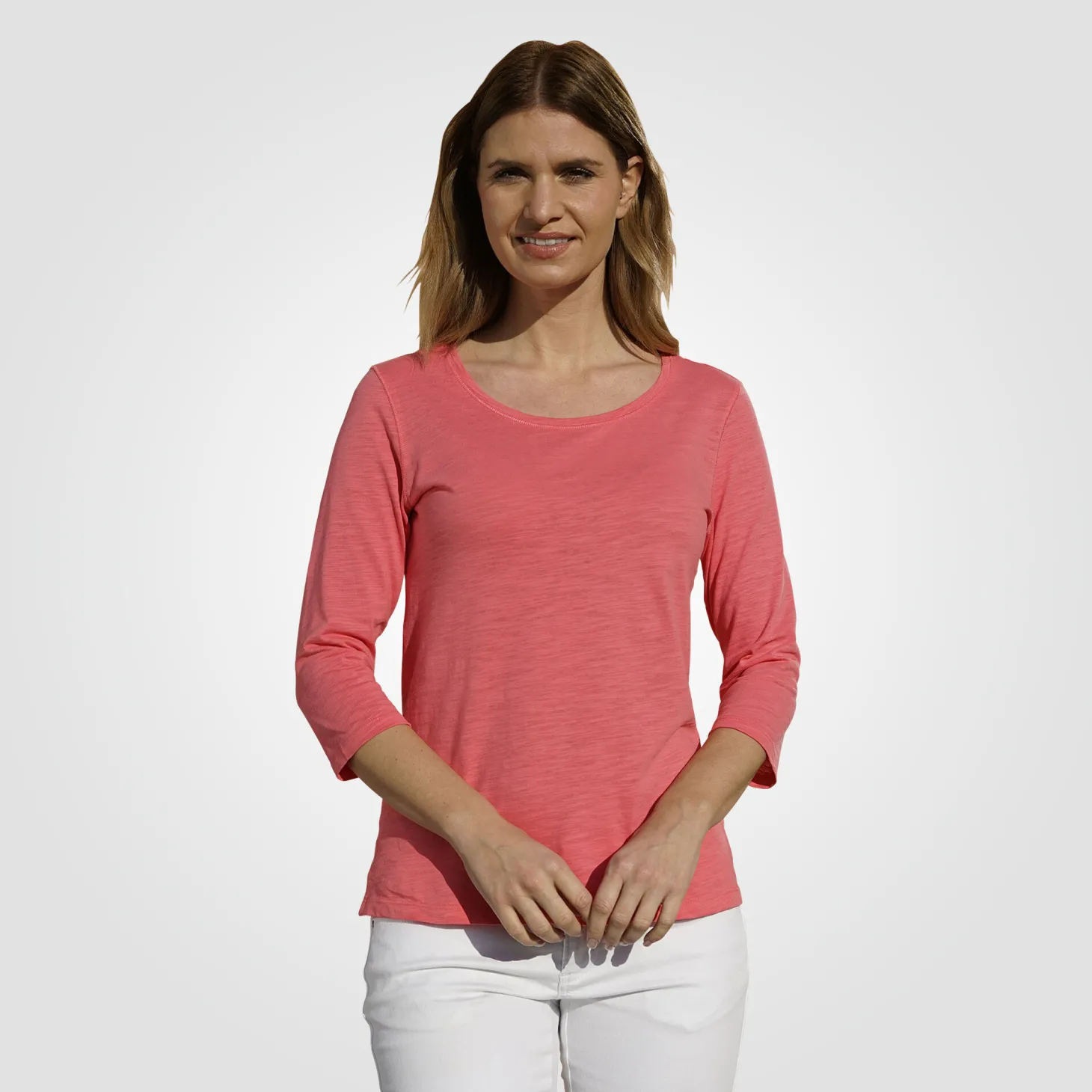 Basic 3/4 Arm Shirt Flammgarn-Optik