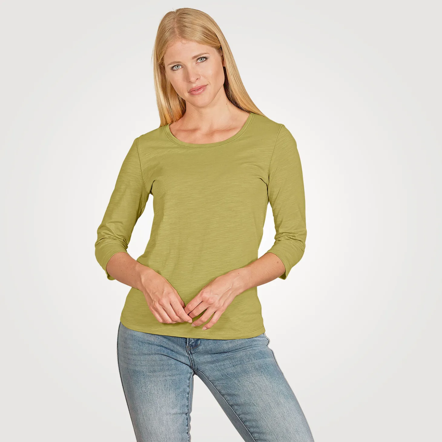 Basic 3/4 Arm Shirt Flammgarn-Optik