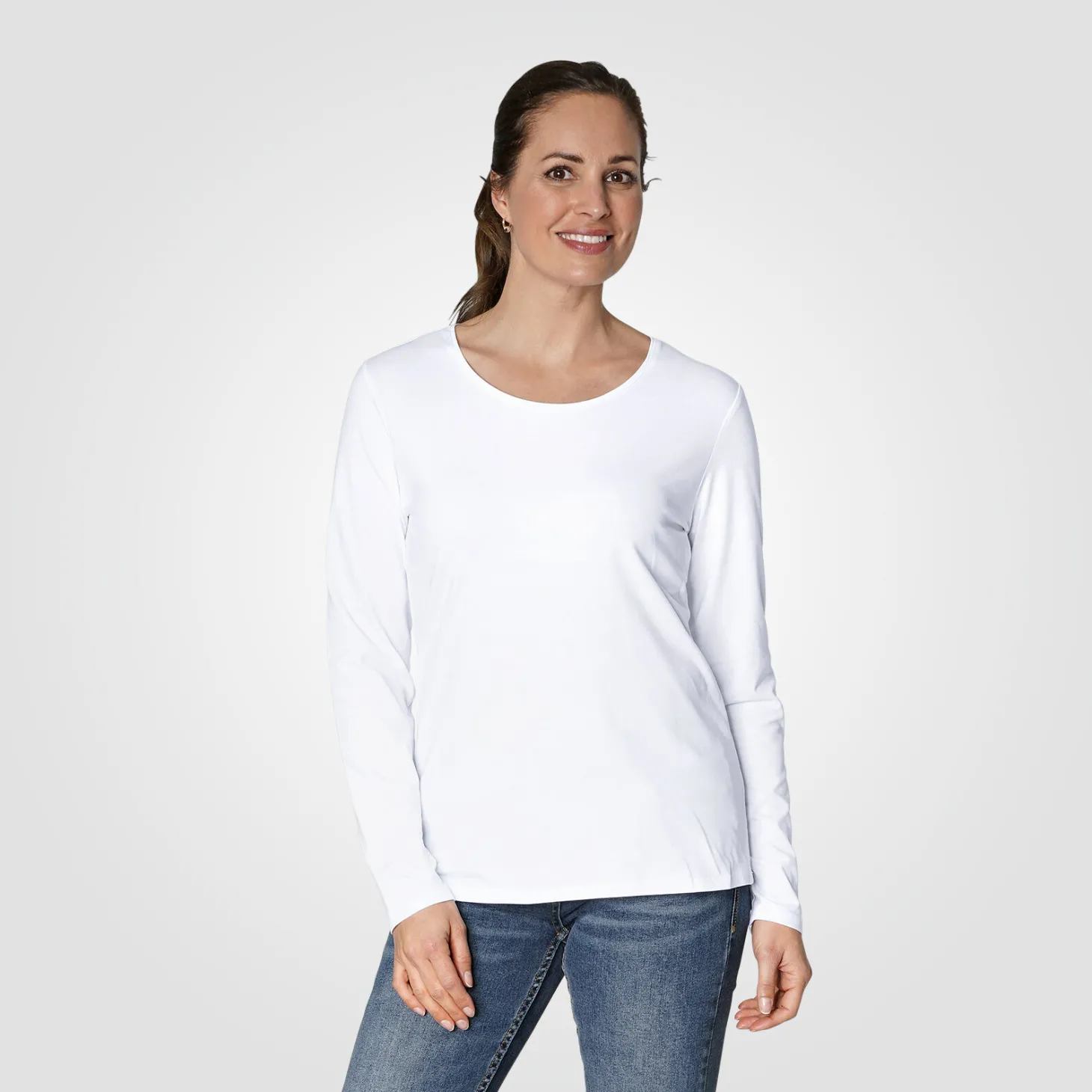 Basic Langarm-Shirt uni