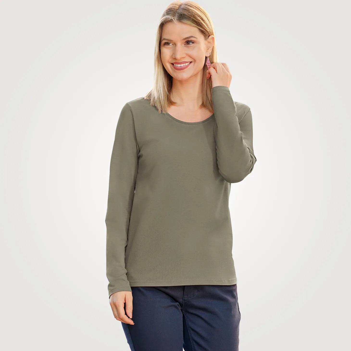 Basic Langarm-Shirt uni