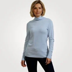 Basic Rollkragenpullover Damen uni