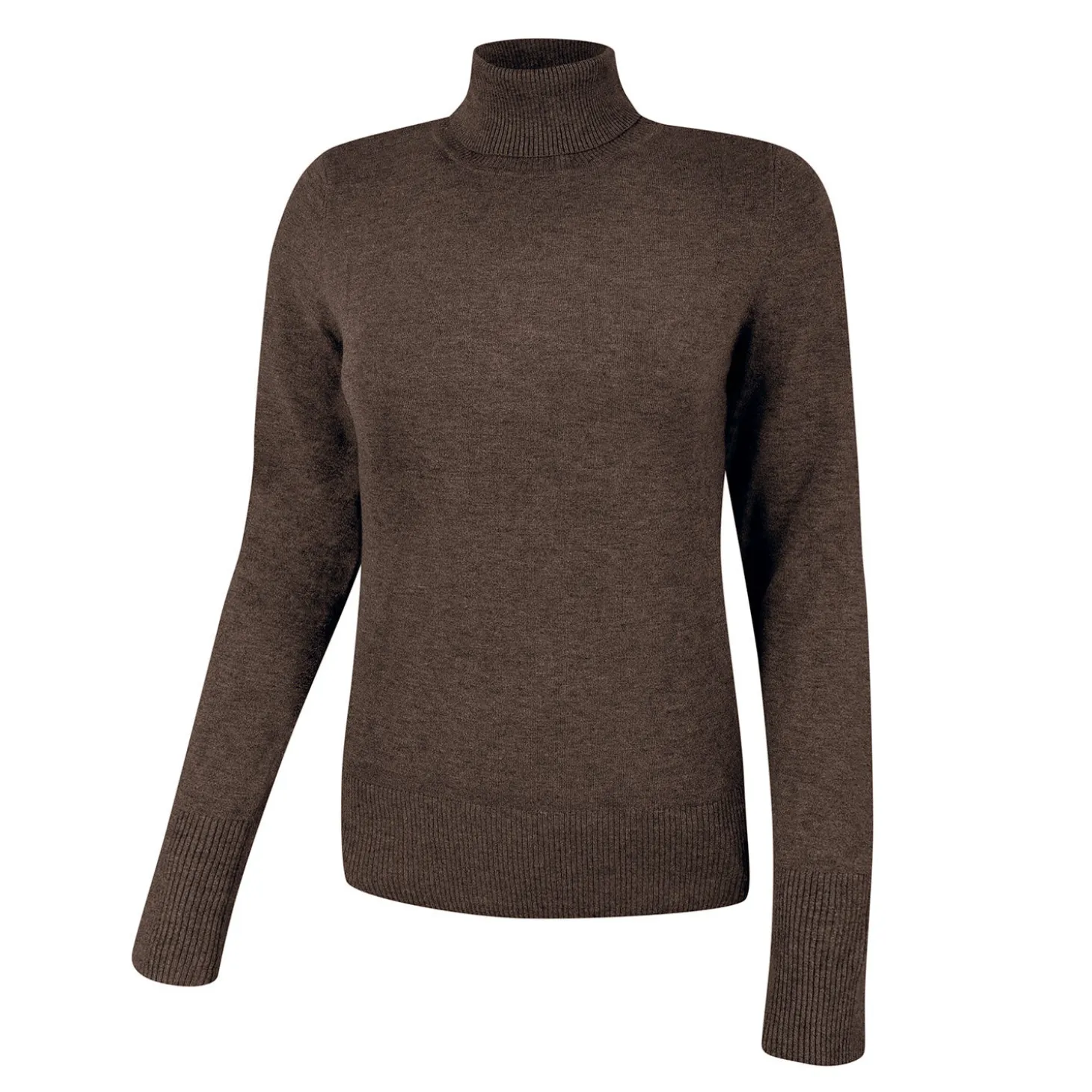 Basic Rollkragenpullover Damen uni