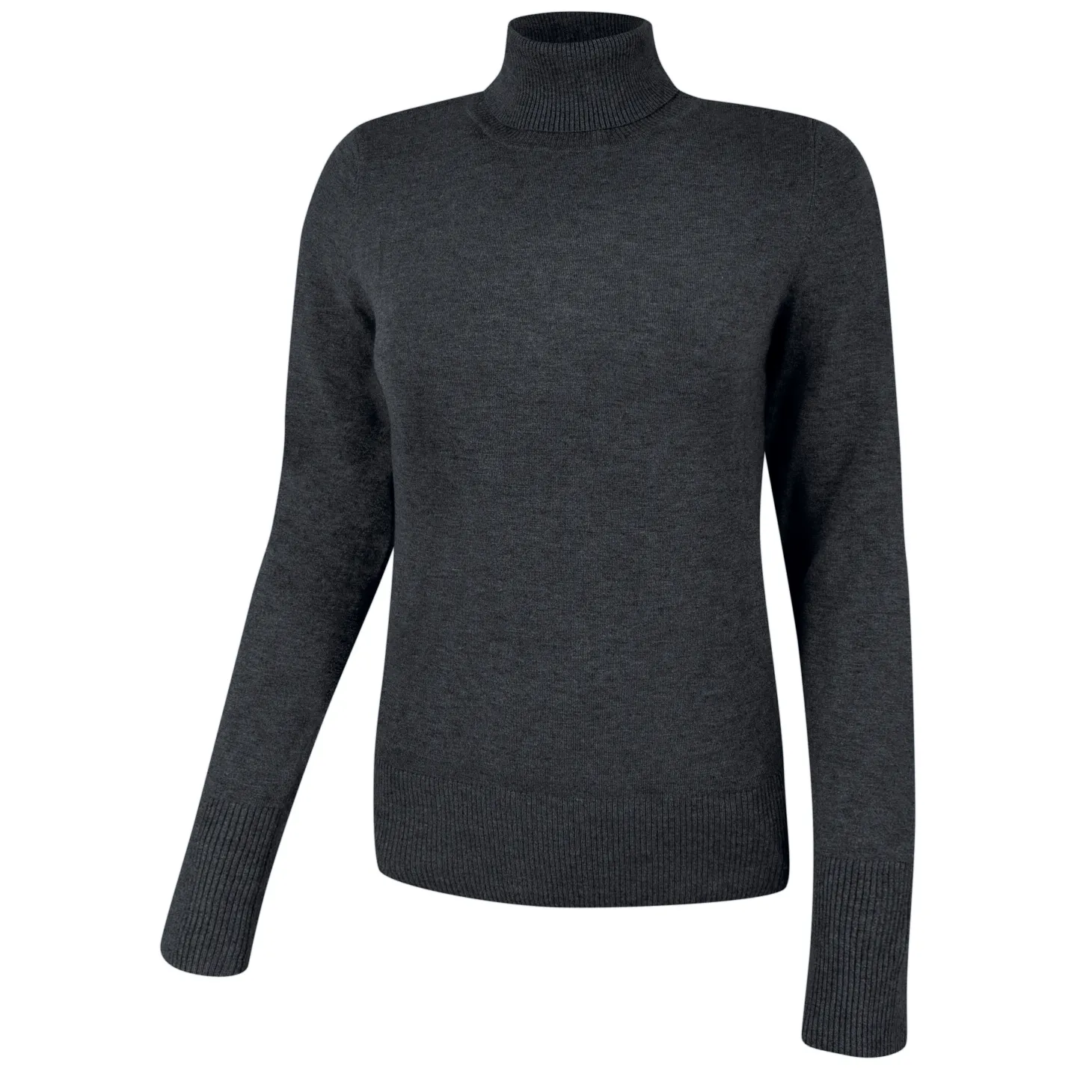 Basic Rollkragenpullover Damen uni
