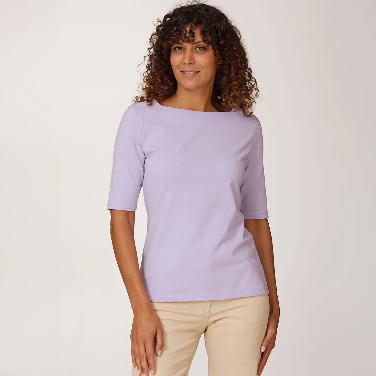 Basic Shirt mit Karree-Ausschnitt