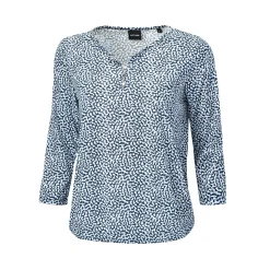 Bedruckte Bluse mit Knopfverschluss und 3/4 Ärmeln