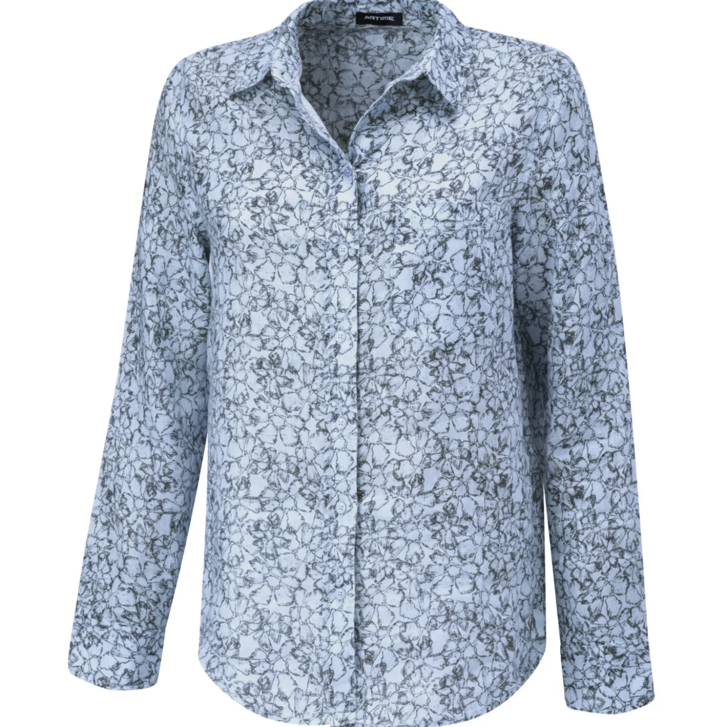 Bedruckte Damen Bluse mit Hemdkragen