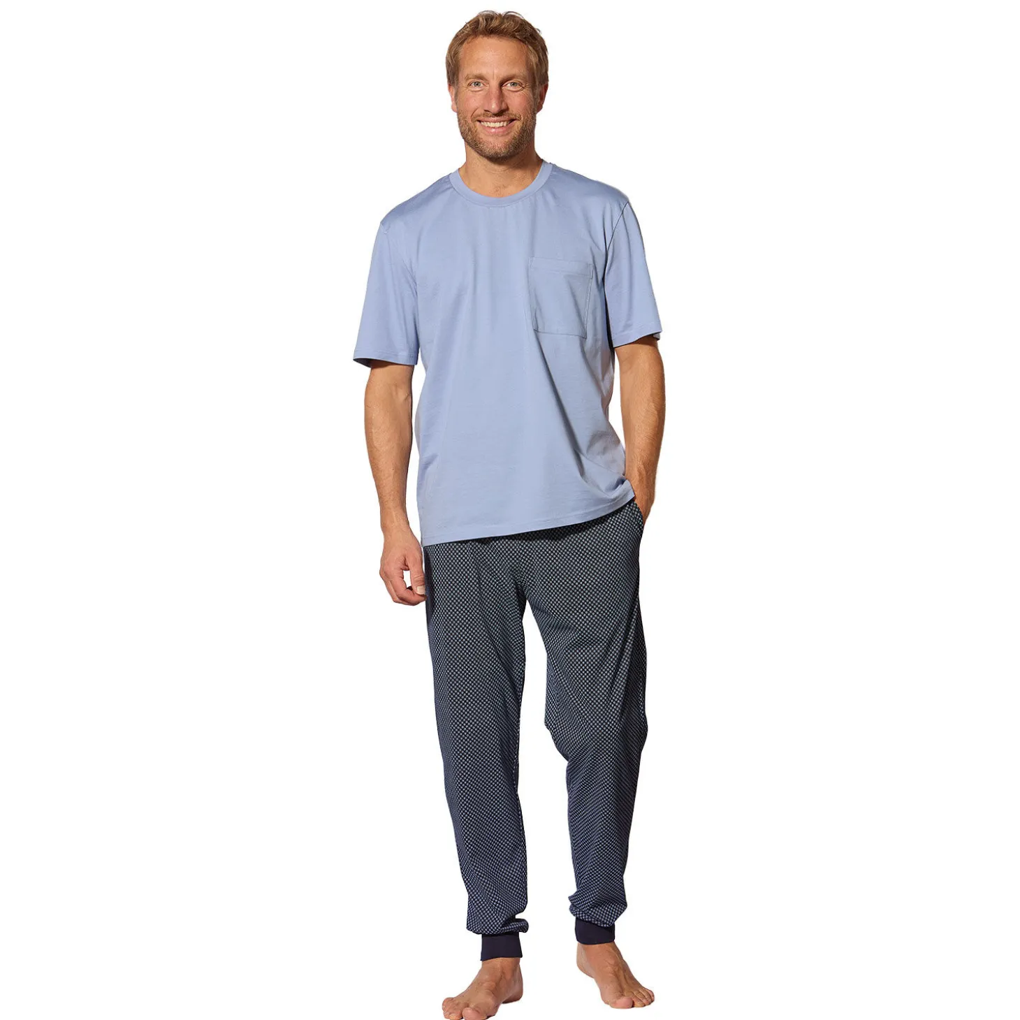 Bedruckte Pyjama Hose mit Bündchenabschluss