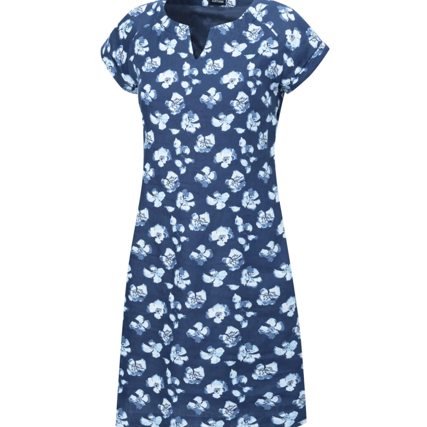 Bedrucktes Kleid aus Leinen