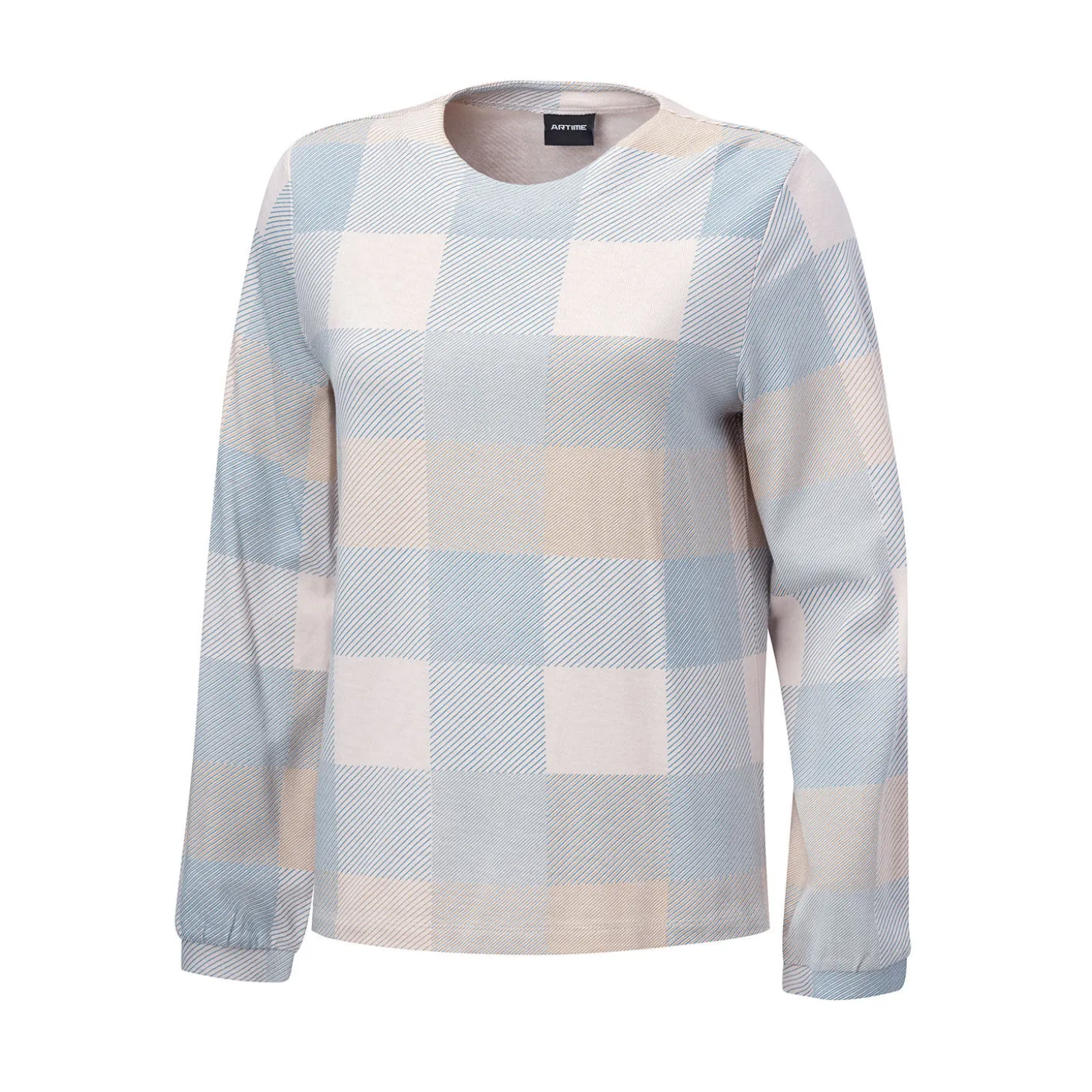 Bedrucktes Langarmshirt mit Karomuster