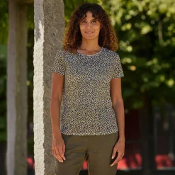 Bedrucktes Leinen T-Shirt