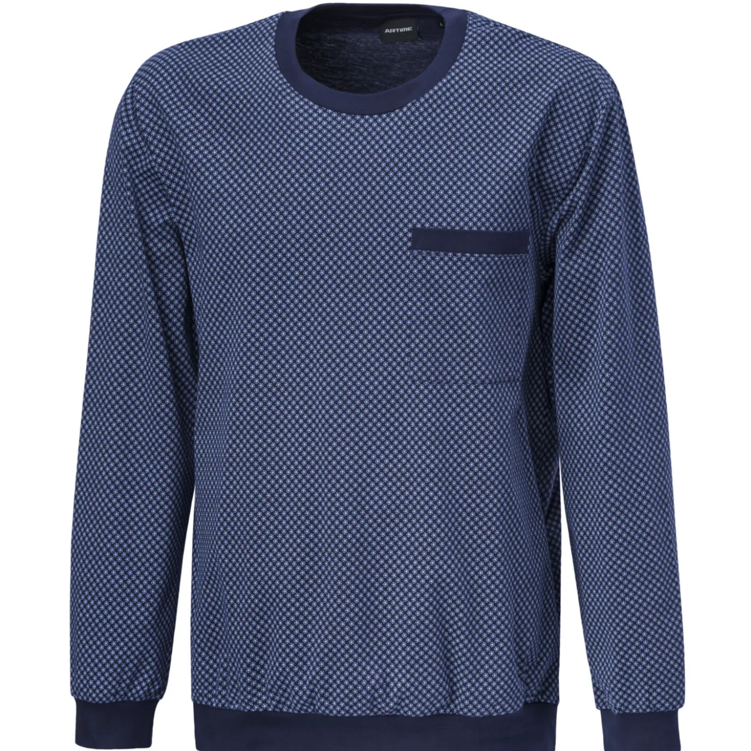 Bedrucktes Pyjama Shirt mit Bündchenabschluss