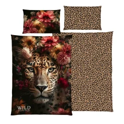 Bettwäsche Leopard Style mit Blumen