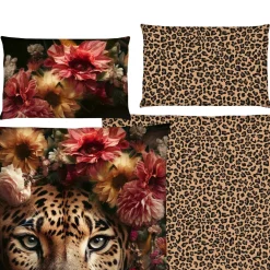 Bettwäsche Leopard Style mit Blumen