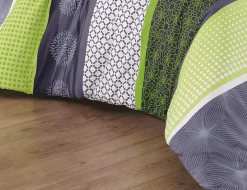 Bettwäsche Mandala-Muster grün-grau-weiss