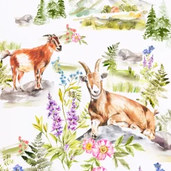 Bettwäsche mit Alpenziegen und Blumenmotiv