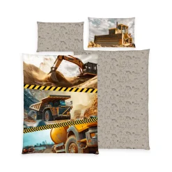 Bettwäsche mit Baustellenmotiven