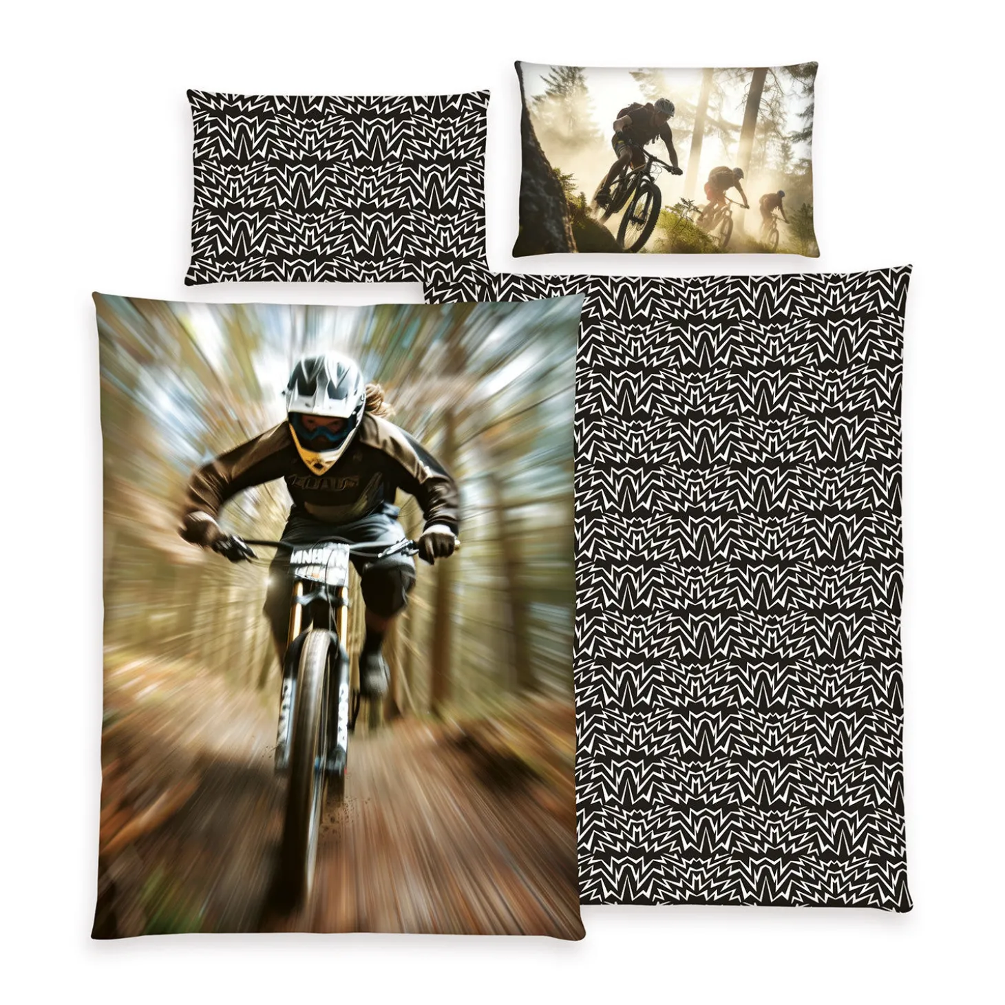 Bettwäsche mit Bike-Action