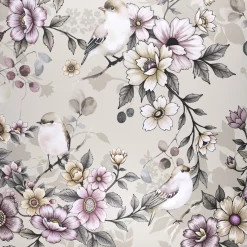 Bettwäsche mit Blumen- und Vogelmotiv