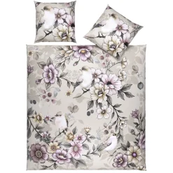 Bettwäsche mit Blumen- und Vogelmotiv