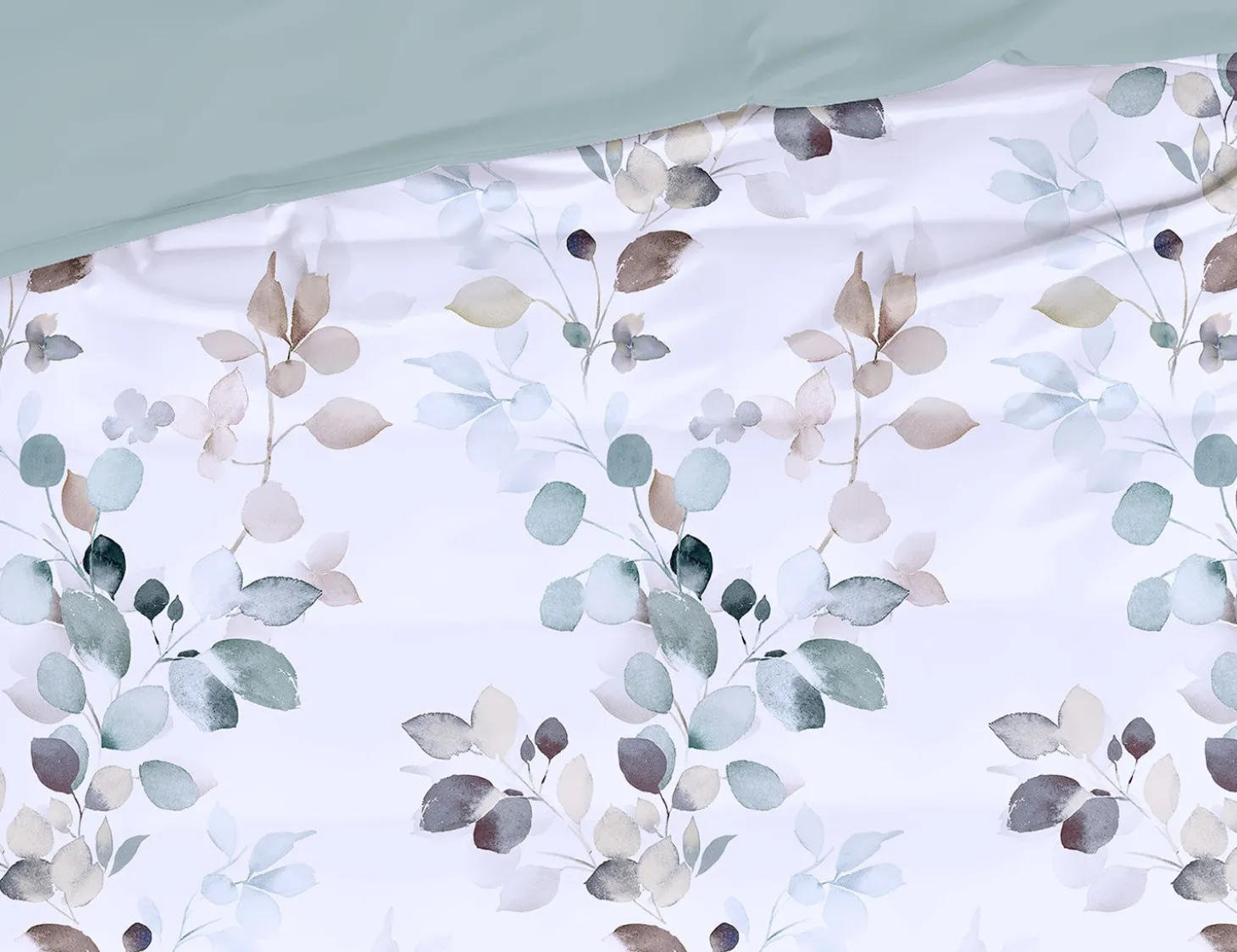 Bettwäsche mit bunten Aquarellblättern