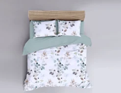 Bettwäsche mit bunten Aquarellblättern
