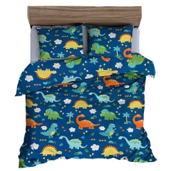 Bettwäsche mit bunten, niedlichen Dinos