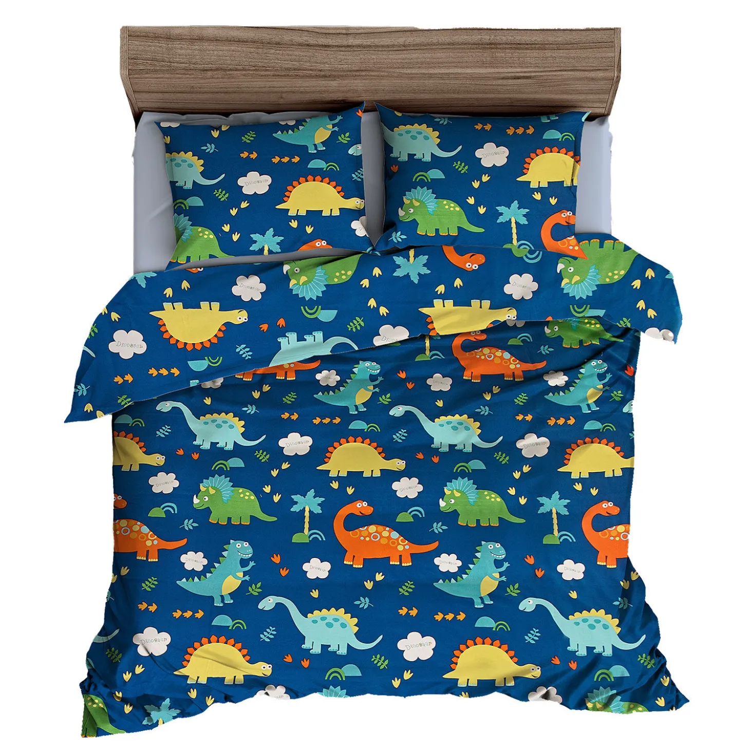 Bettwäsche mit bunten, niedlichen Dinos