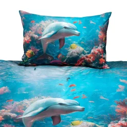 Bettwäsche mit Delfin im Korallenriff