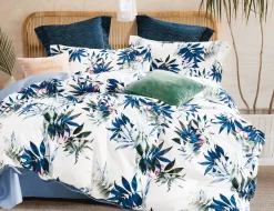 Bettwäsche mit farbenfrohem Blättermuster