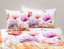 Bettwäsche mit farbigem Mohnblumenmuster