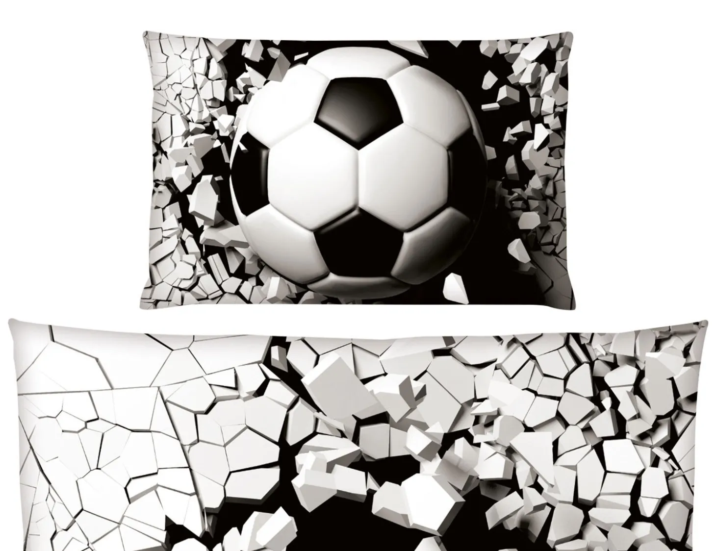 Bettwäsche mit Fussball in 3D Optik