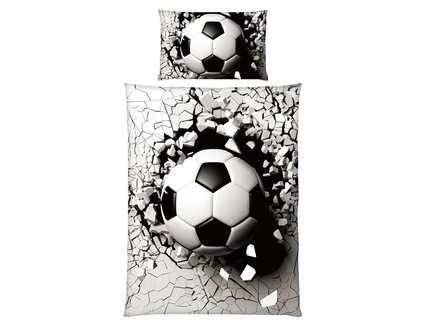 Bettwäsche mit Fussball in 3D Optik