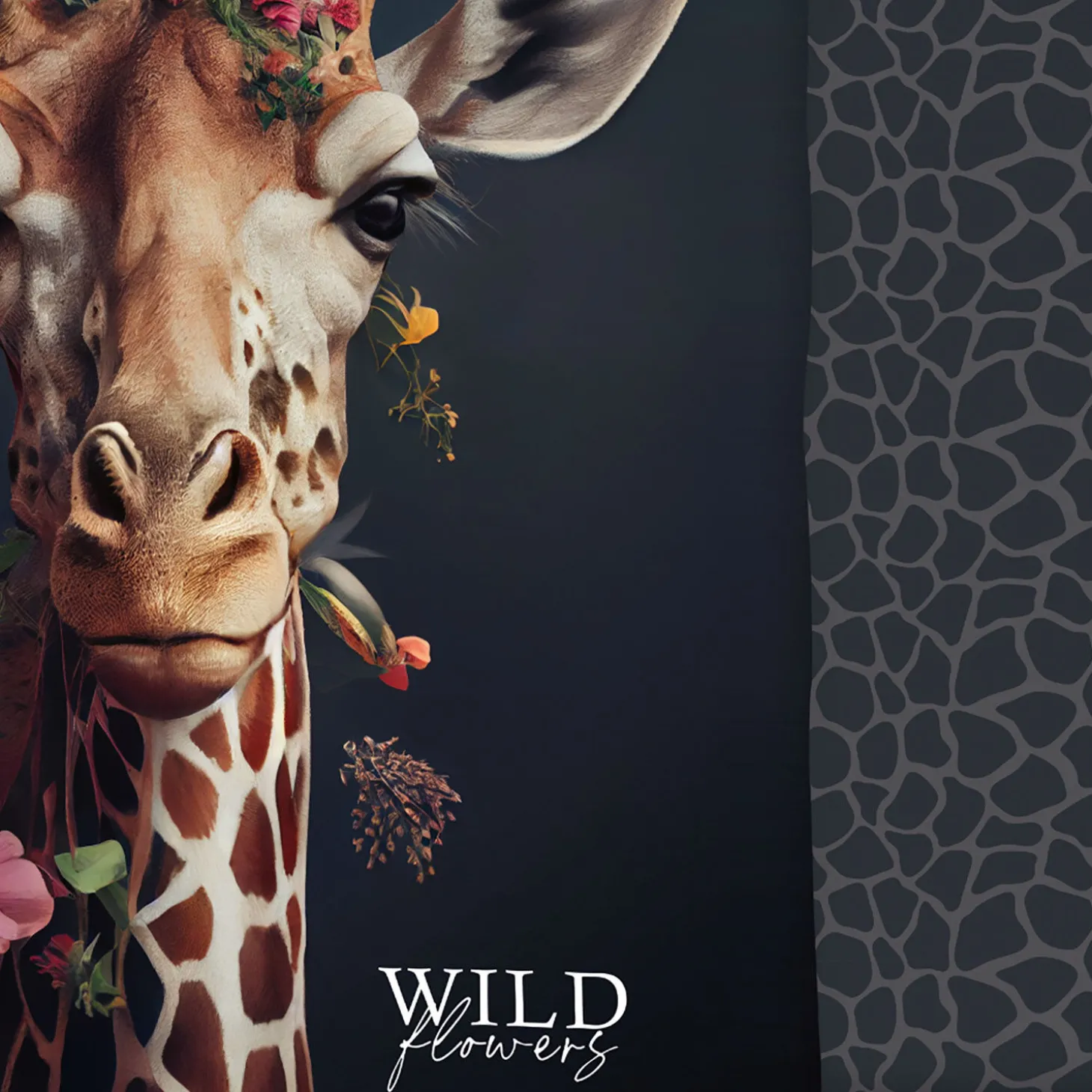 Bettwäsche mit Giraffenmotiv und Blumen
