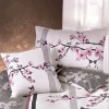 Bettwäsche mit Kirschblüten in schönen violett-anthrazit Farbtönen