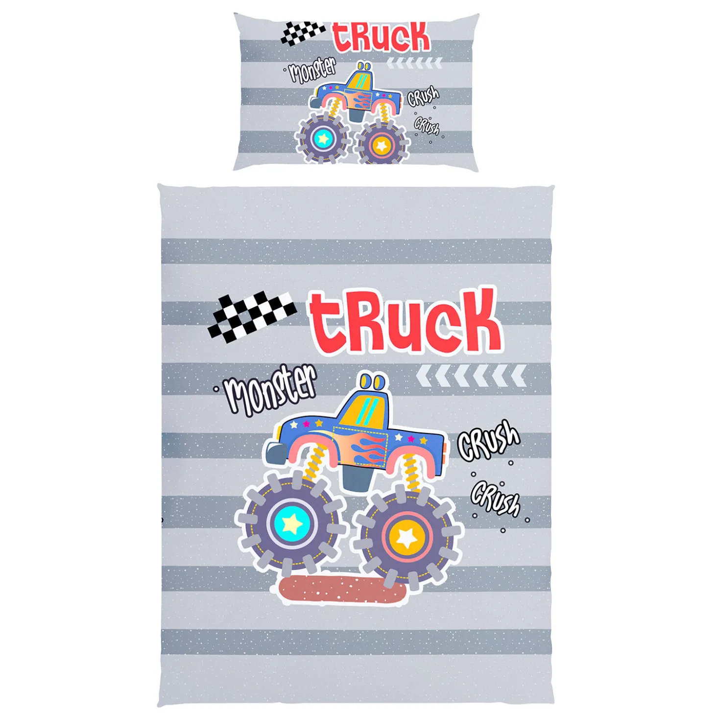 Bettwäsche mit Monstertruck-Motiv