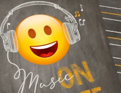 Bettwäsche mit musikhörendem Smiley