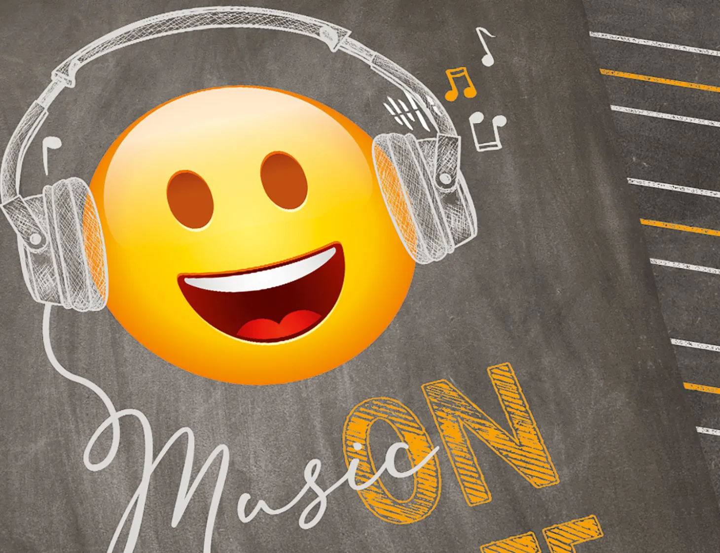 Bettwäsche mit musikhörendem Smiley