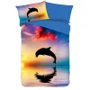 Bettwäsche mit springendem Delfin und Sonnenuntergang