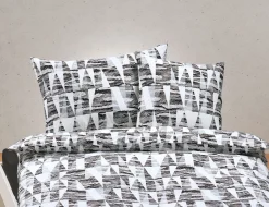 Bettwäsche mit Triangelmuster schwarz-weiss