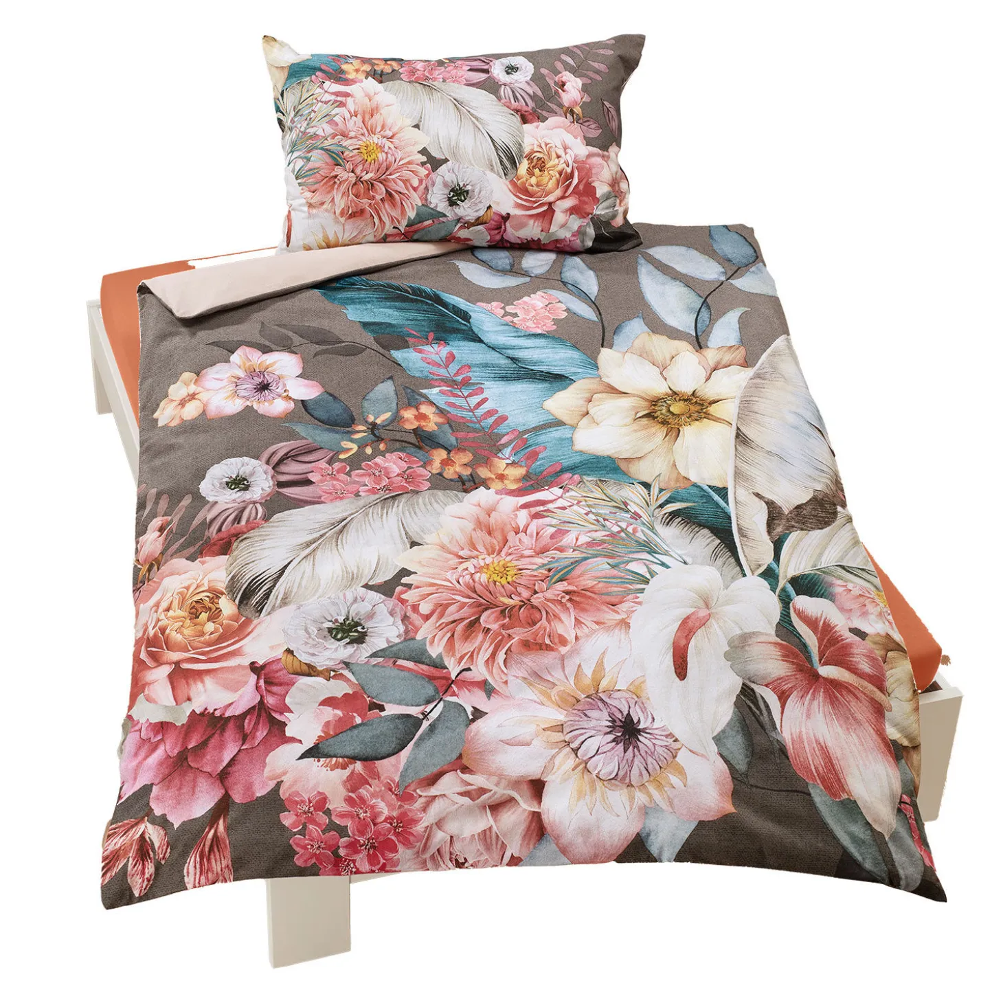 Bettwäsche mit Tropenblüten