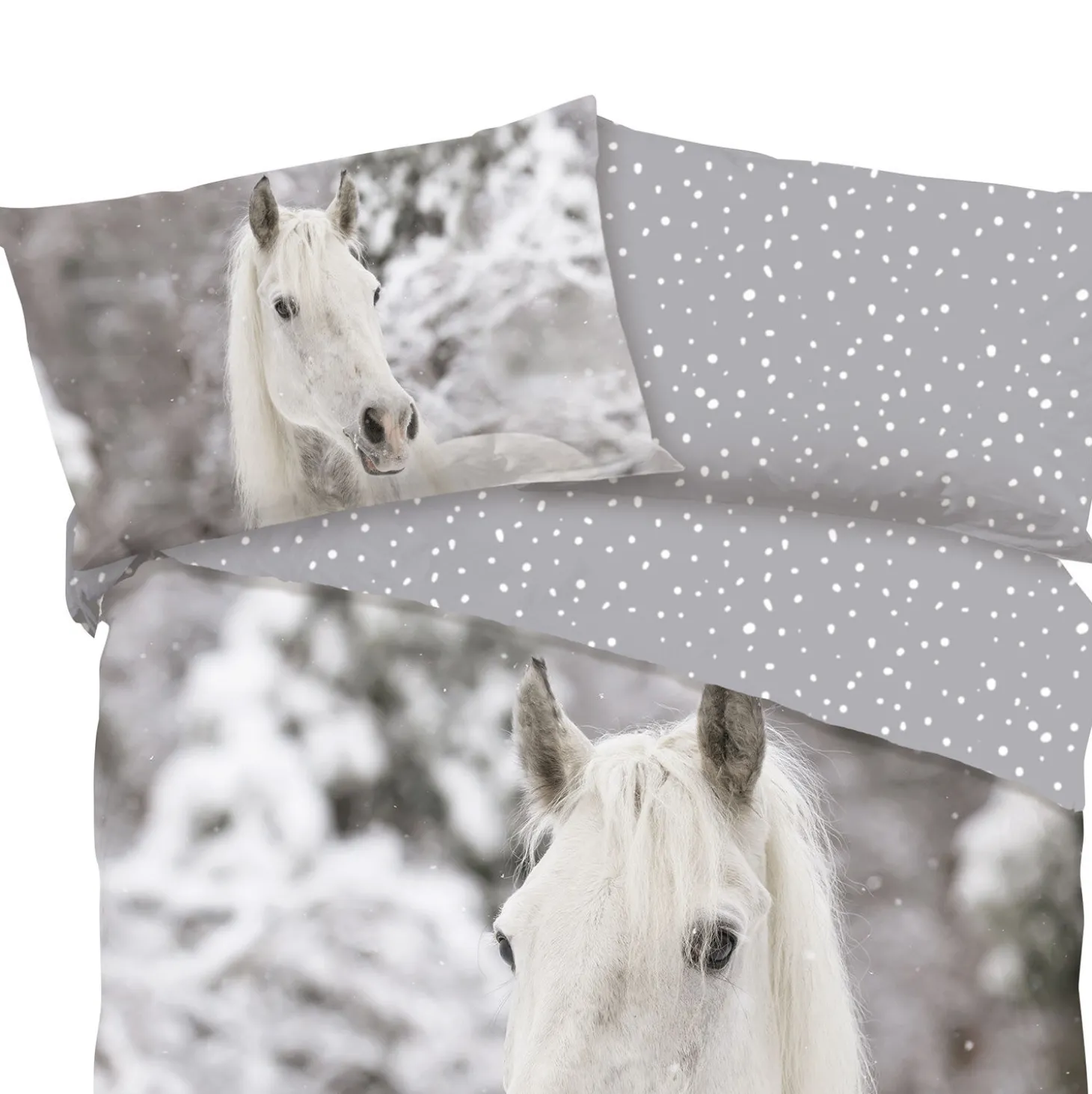 Bettwäsche mit Winterpferd